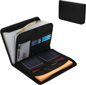 File Storage,Document Organizer Folio Accordion File Organizer Fireproof Expanding File Folder Storage Box with Zipper Labels 13 Pockets for Business Office Receipt Travel