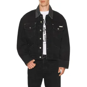 Calvin Klein 80s Icon Trucker Jacket in Black Shine Unisex
