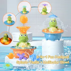 Baby Bath Toy,Water Sprinkler Toy With Light-Up For Kids - Battery-Operated Crocodile Bathtub And Swimming Pool Toy For Kids,Great Gift For Boys And Girls