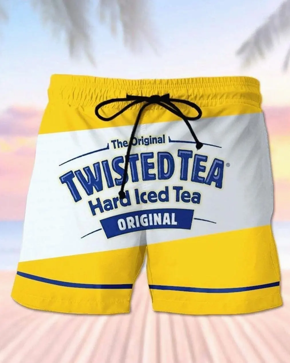 Twisted Tea Men's Casual Drinking Print Beach Shorts-032906 IEW HV4
