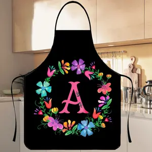 Letter Floral Print Polyester Apron, 1 Count ﻿Mother's Day Gift Apron,Cooking Apron,Cool Summer Apron for Women,Nails Design Tool, Nails Art,Kitchen&Cleaning Essential,Cleaning Tool,Nail Tech
