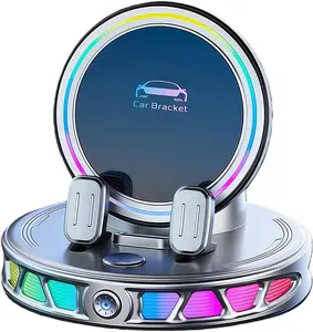 Adjustable Holder Car Dashboard Mount Cellphone with Light Suction Cup Phone Stand 360 Degree Rotating Automatic Locking Car Phone