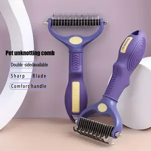 Sloppup for Dogs & Cats, Depilation Comb, Extra Wide Double-Sided Stainless Steel Teeth for Combing, Shedding, Brushing, Thinning & Removing Pet Hair, Knots, Pads & Tangles.