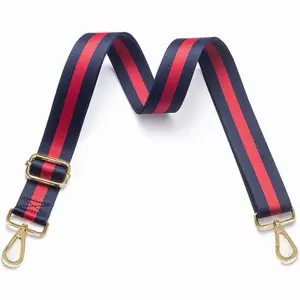 Purse Strap Replacement- Navy/Red, Adjustable Bag Strap, Web Strap