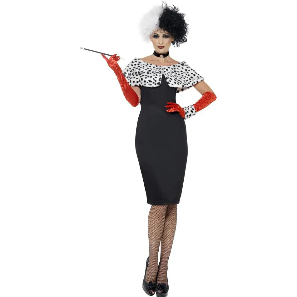 Womens Cruel Evil Madam Dalmatian Costume