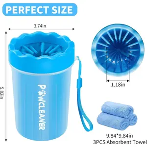 Dog Paw Cleaner, Washer, Buddy Muddy Pet Foot Cleaner for Small Medium Large Breed Dogs/Cats (with 3 absorbent towel)
