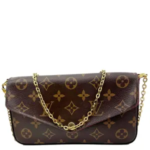 Pre-owned Louis Vuitton Canvas Crossbody Bags Felicie Pochette Monogram Crossbody Bag Brown
