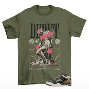 Debut Jordan Spizike Low Anthracite Khaki Matching Sneaker Tee Shirt