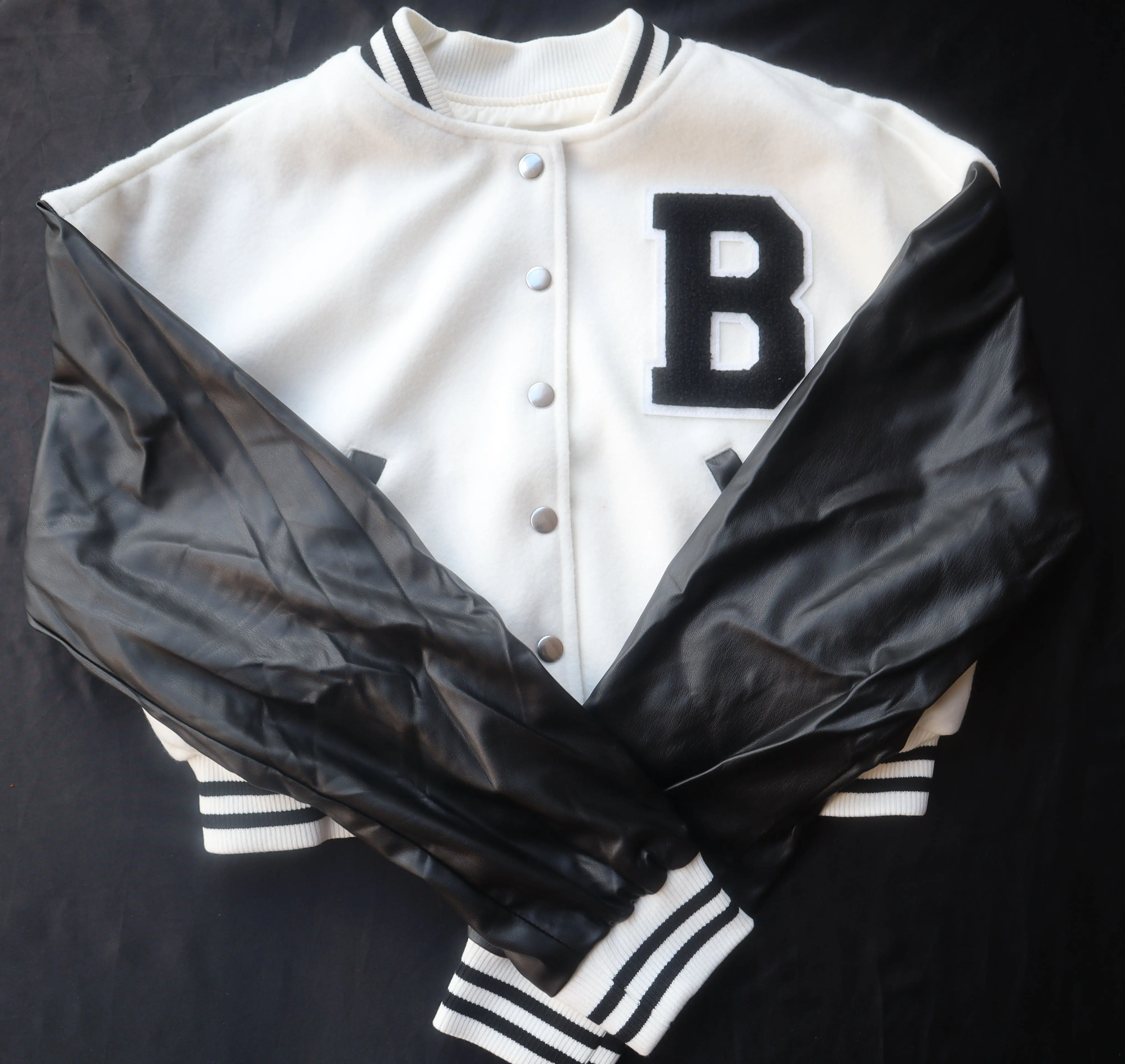 Woman's Cropped Letterman jacket