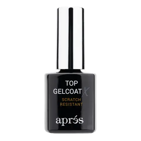APRÉS Nail Top Gelcoat (15ml) - HEMA/TPO Free Cosmetic Nail Supplies, Non-Wipe Rubber-Based Self-Leveling Durable Gel Top Coat, 30-Second LED Cure, Chip & Scratch Resistant, Long-Lasting High Gloss Finish