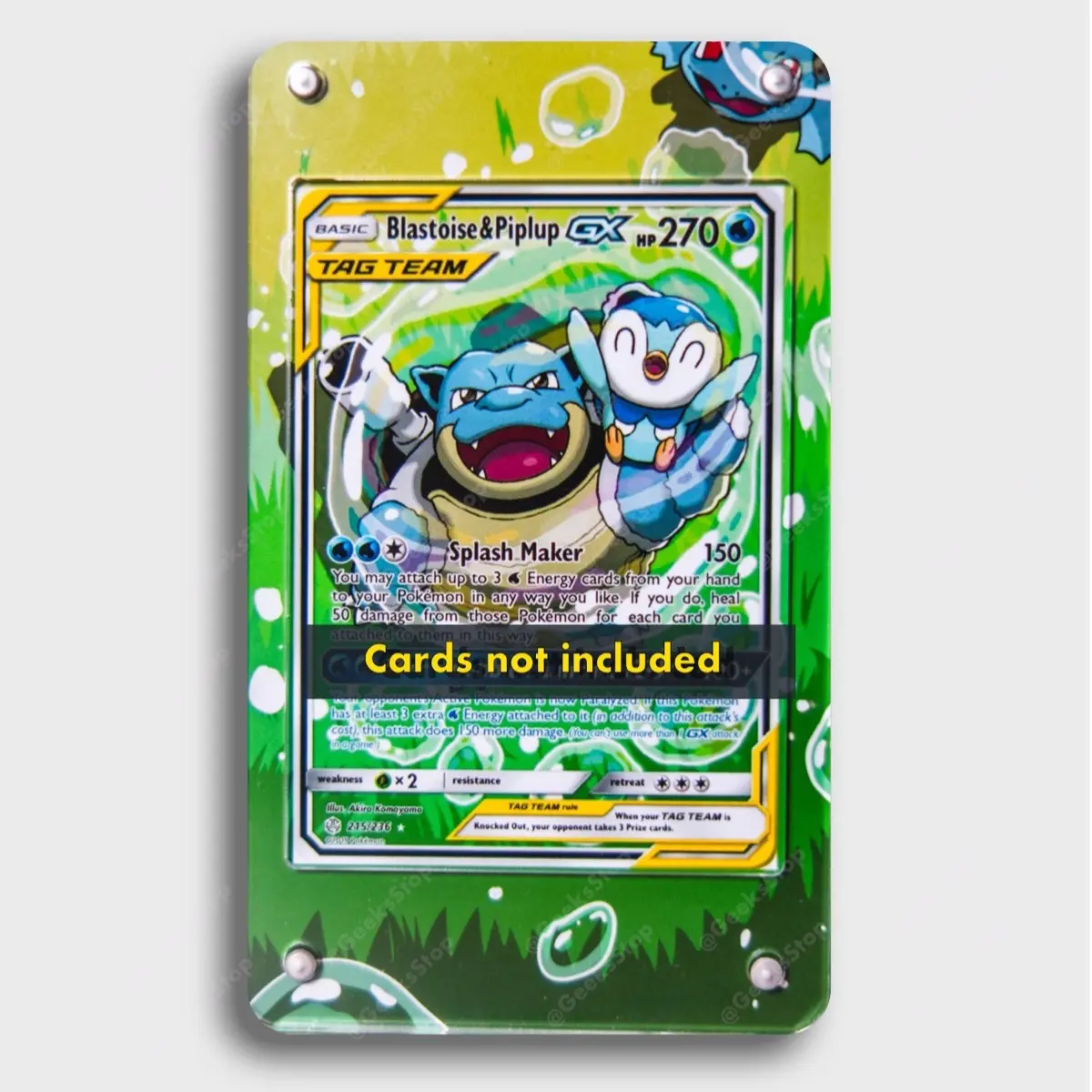 Blastoise Piplup GX Custom Acrylic Card Holder Slab
