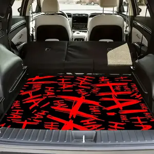 1PC [2D Flat] Graffiti printed trunk pad, suitable for most models, protects the trunk and reduces wear and tear, improves the sense of interior space decoration, and car interior decorations