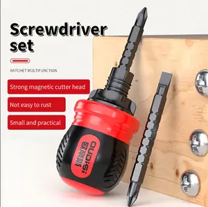 Multi-function T-handle ratchet screwdriver, suitable for home repairs, multi-function ratchet screwdriver for fast and effortless screwing forward and backward, home hardware tool set, short cross carrot head