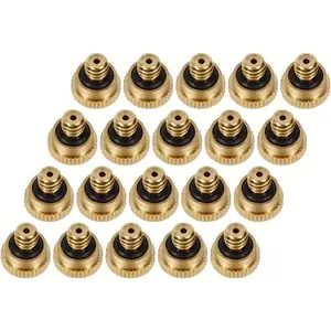Brass Mist Nozzle, 20pcs Durable Brass Mist Nozzle, Outdoor Cooling System Nozzle, Ideal for Efficient Water Spray, Hose Spray Nozzle