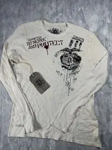 Pollution White Y2K Thermal Long Sleeve Shirt