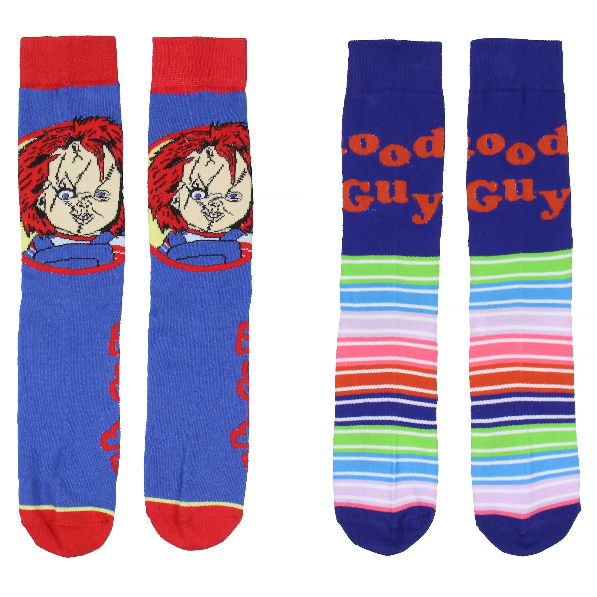 Child's Play Chucky Adult Good Guys 2 Pair Crew Socks For Men And Women, Polyester, Fashion