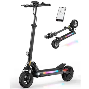 【New Year Sale】Powerful Electric Scooter, 31MPH/25MPH, 1000W/800W Motor, 31Miles/25 Miles Range, 10"/8.5'' Off-Road Pneumatic Tires, Dual Suspension & Brakes System, RGB Lights & APP Control Portable E Scooter for Adults