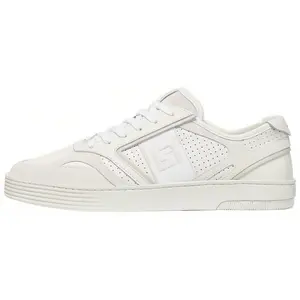 FENDI Men's Leather Round-Toe Lace-Up Low-Top Sneakers in White