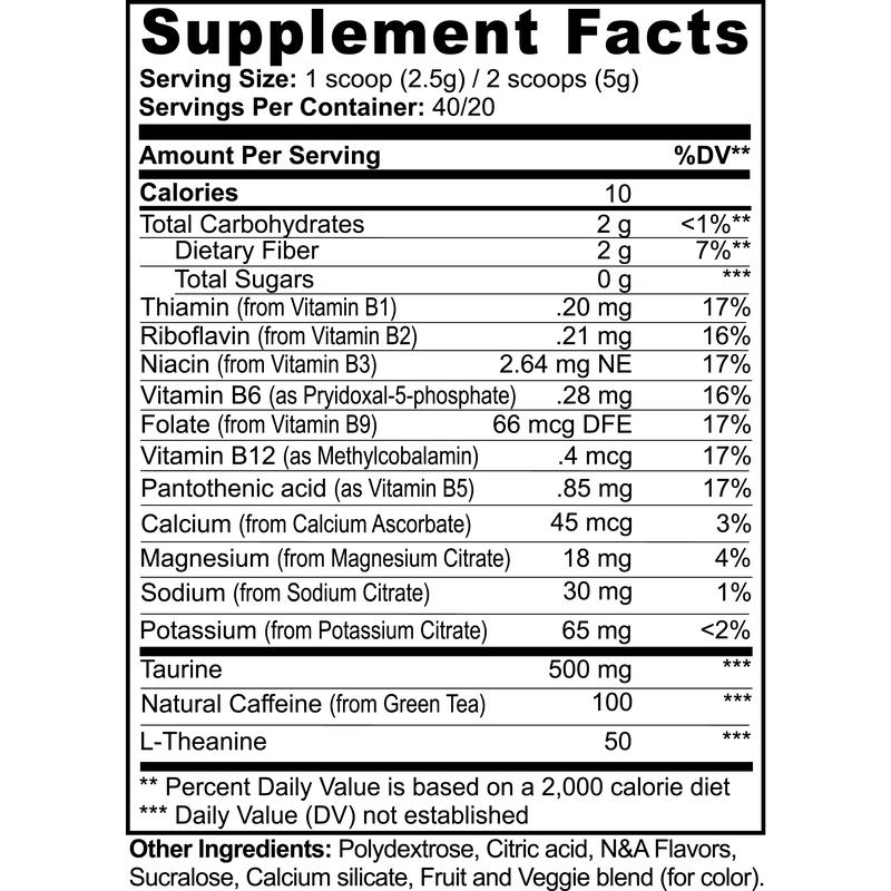Energy Powder with Fruit Punch Flavor - Balanced Boost for Gamers, Fitness Enthusiasts, Professionals & Students - Backed by Science and Nutrient-Rich