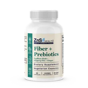 Zns Health Fiber + Prebiotics Capsules for Digestive Health & Antioxidant Support Plant-Based Supplement with Psyllium Husk & Acai Berry