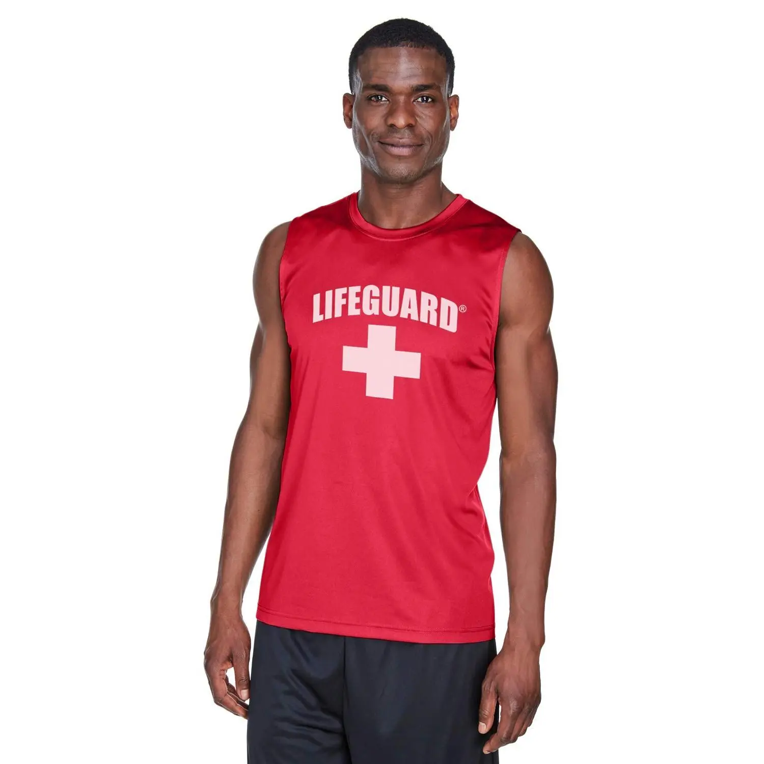 LIFEGUARD Officially Licensed Mens Performance Active Muscle Tank Moisture Wicking