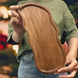 Wooden Serving Tray, Kitchenware, 1pc Rectangular Wooden Plate for Desserts, Snacks, Fruits, Appetizers, Suitable for Restaurants, Bars, Parties, Holiday, Dinnerware