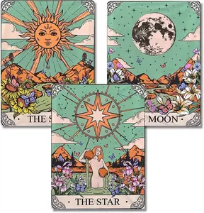 AIBOERL 3 Piece Tarot Adult Diamond Art Set 5D Diamond Art Set Adult Digital Diamond Painting Set Sun Moon Stars DIY Wall Decoration Gift Diamond Dots