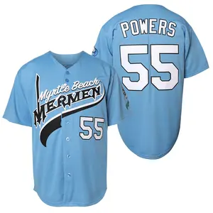 ABTOT Kenny Powers 55 Jersey Charros Eastbound and Down Myrtle Beach Mermen Movie Baseball Jersey Men's
