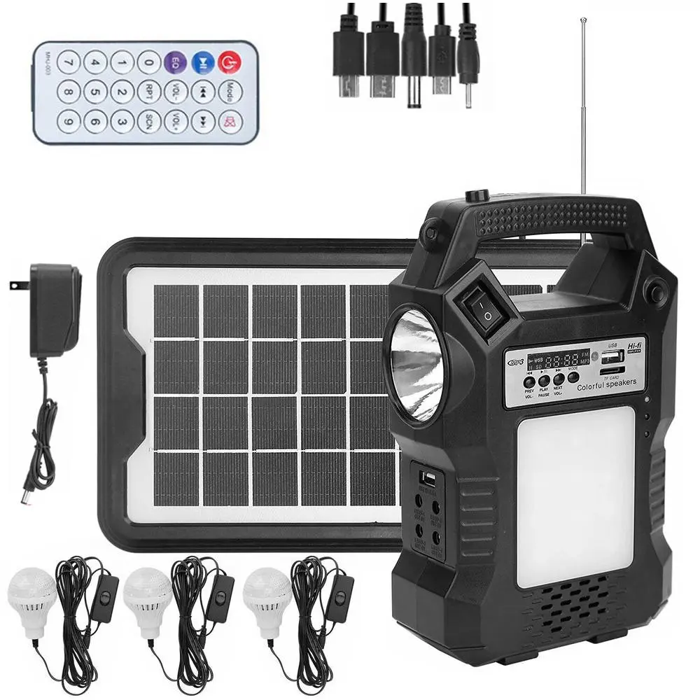 Solar Powered Emergency Radio, AM/FM/NOAA Weather Radio, Battery Operated, LED Bulb, Dual-Output Portable Charger Power Bank, SOS Function, Remote Control, Built to Last