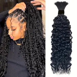 New 2025 Arrivals Bulk Human Hair For Braiding Water Wave Raw Human Braiding Hair No Weft 20-28inch 3.53oz (2Bundles/1Pack) Human Hair Bulk For Braiding Hair Extension (Jet Black)