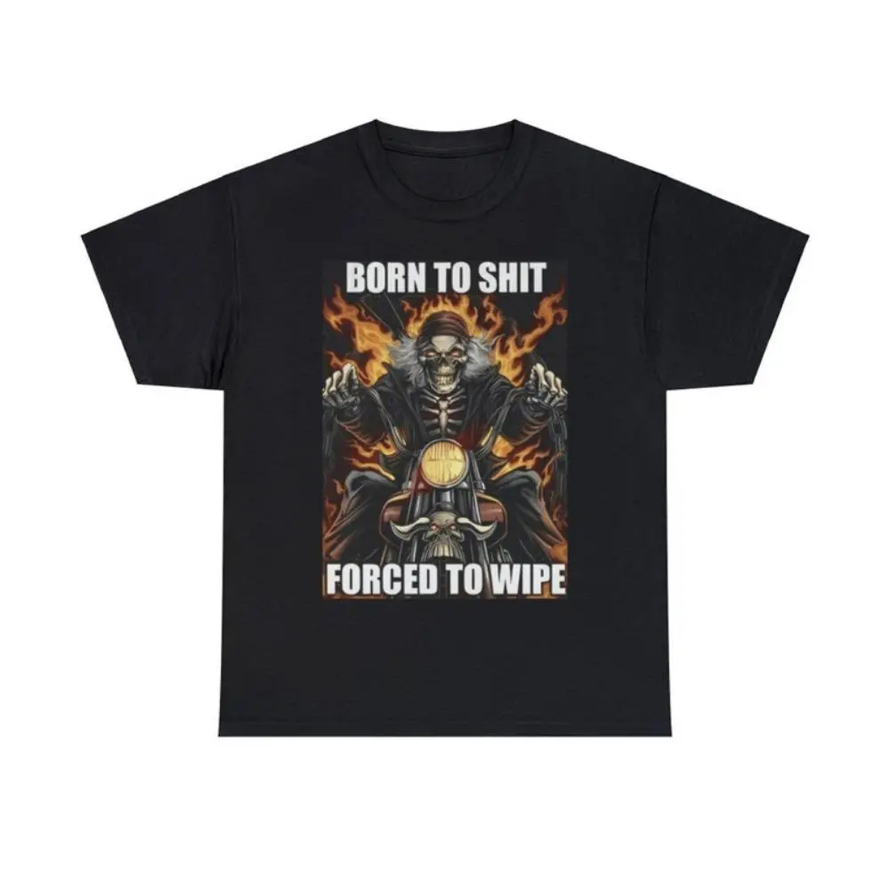 #TikTokShopRestock  Plus Size Born To Sh*t Forced To Wipe Adult Unisex Shirt, Dank Meme Quote Shirt Out of Pocket Humor T-shirt Funny Saying Y2k Trendy Unisex Gift