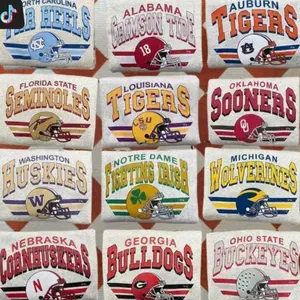 [Sale off 50%] Custom College Vintage College Football Helmet All Teams Crewneck T-shirt- Ash Grey Edition - Bold Retro Fan Apparel for Game Day , Tailgating, and Showing Ultimate Team Pride Custom Team Cotton GIft 6VT