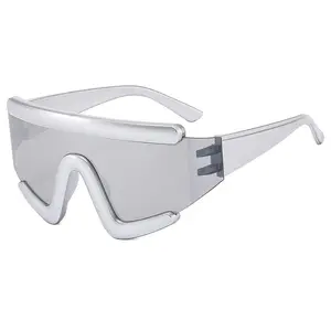 Unisex Fashion Windproof Cycling Sunglasses Cyberpunk Futuristic Trendy Shades Outdoor Driving UV Protection Personality Glasses