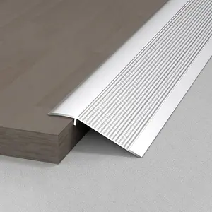 36" Aluminum Floor Transition Threshold Strip, Bridge The Height Gap Between 0.7 to 1.6 inches for Doorway Ramp Tiles Laminate Planks (Silver, 35.4"x4")