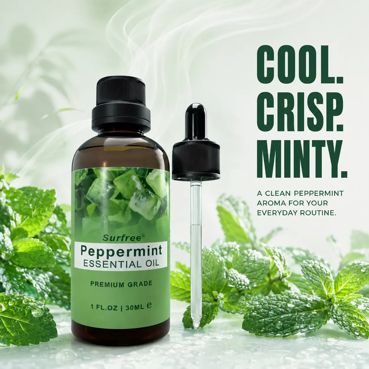 Peppermint Essential Oil, 30ML Mint Scent Oil with Dropper, Aromatherapy Oil for Home Diffuser, Bedroom & Office, Fall Home Refresh Gift