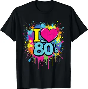 100%cotton 80s Shirts for Women I Love The 80s Tshirts for Girls 1980 Themed Style Outfit for Party