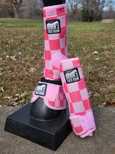 Pink checkers sport boots