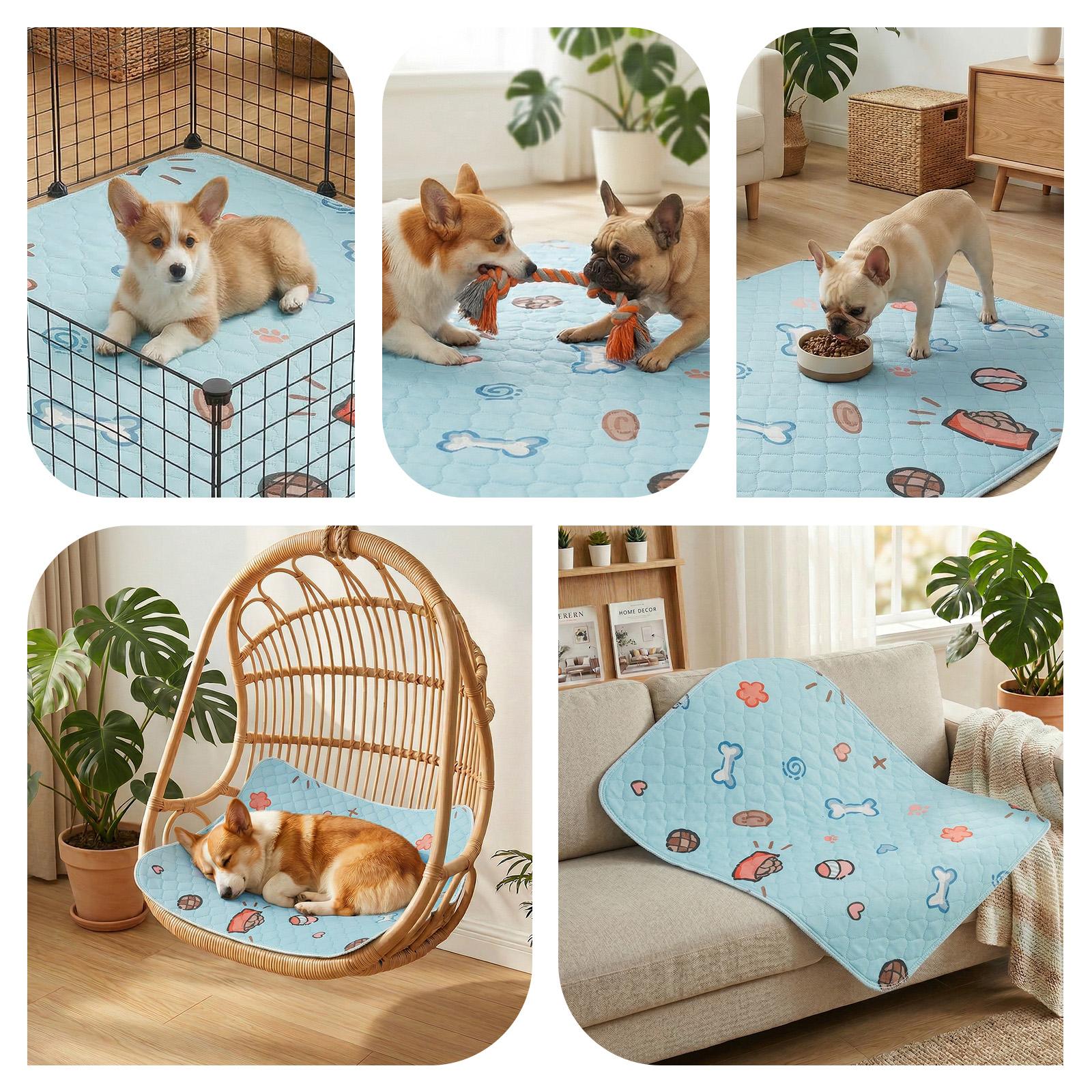 Washable Pee Pads for Dogs, 2-Pack Reusable Absorbent Training Pads for Puppies, Non-Slip Potty Pads, Playpen, Crate, Mattress, Multiple Sizes