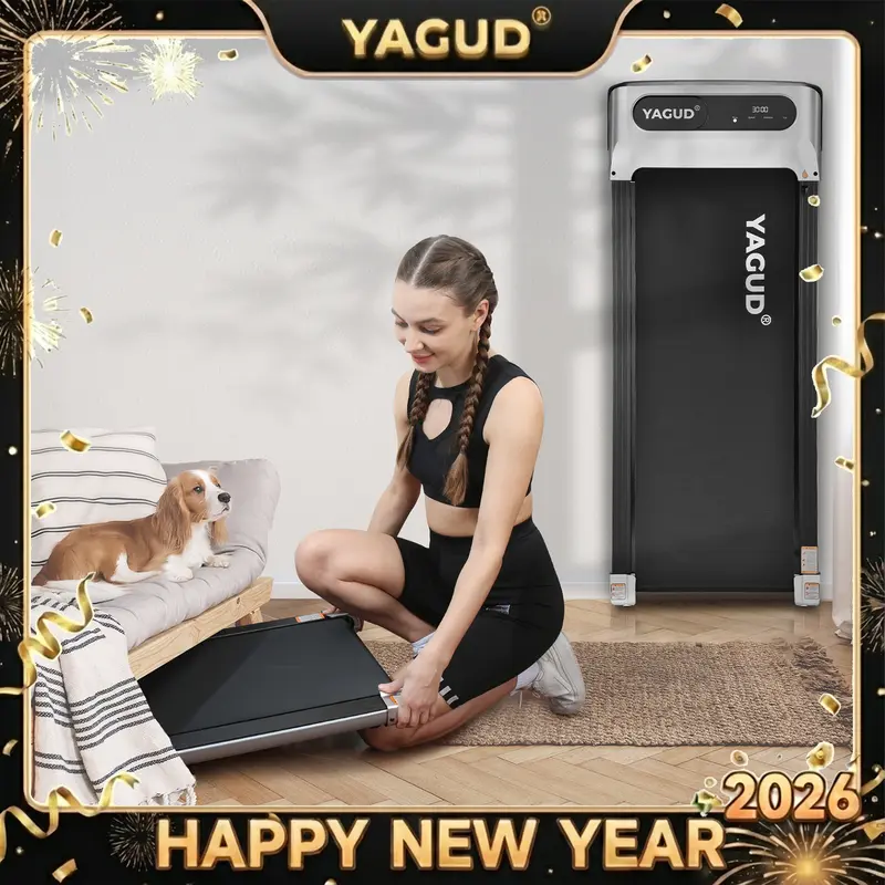 【Upgraded Version】Yagud Walking Pad with Wheels,Remote Control, LED Display, Portable Under Desk Treadmill for Small Spaces, Home/Office Exercise Equipment Fitness Workout Calories