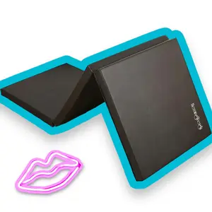 Premium 2" Extra Thick Exercise Mat for Home Workouts - Ideal for Kids' Gymnastics, Martial Arts, and More - Foldable and Portable - Black