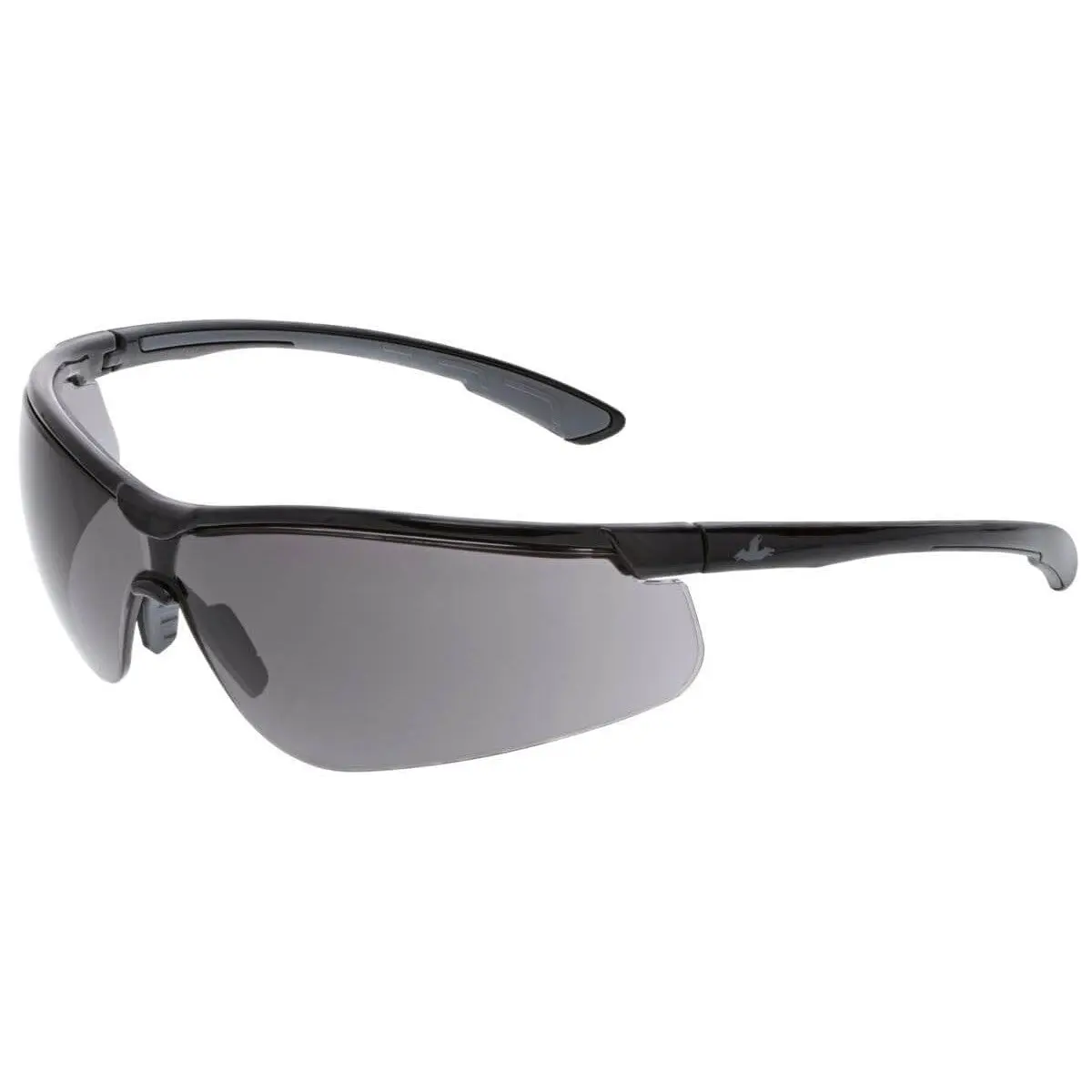 MCR Safety Klondike KD7 Adjustable High-Impact Polycarbonate Safety Glasses Goggles, Black Frame, Gray UV-Resistant Anti-Fog Lenses