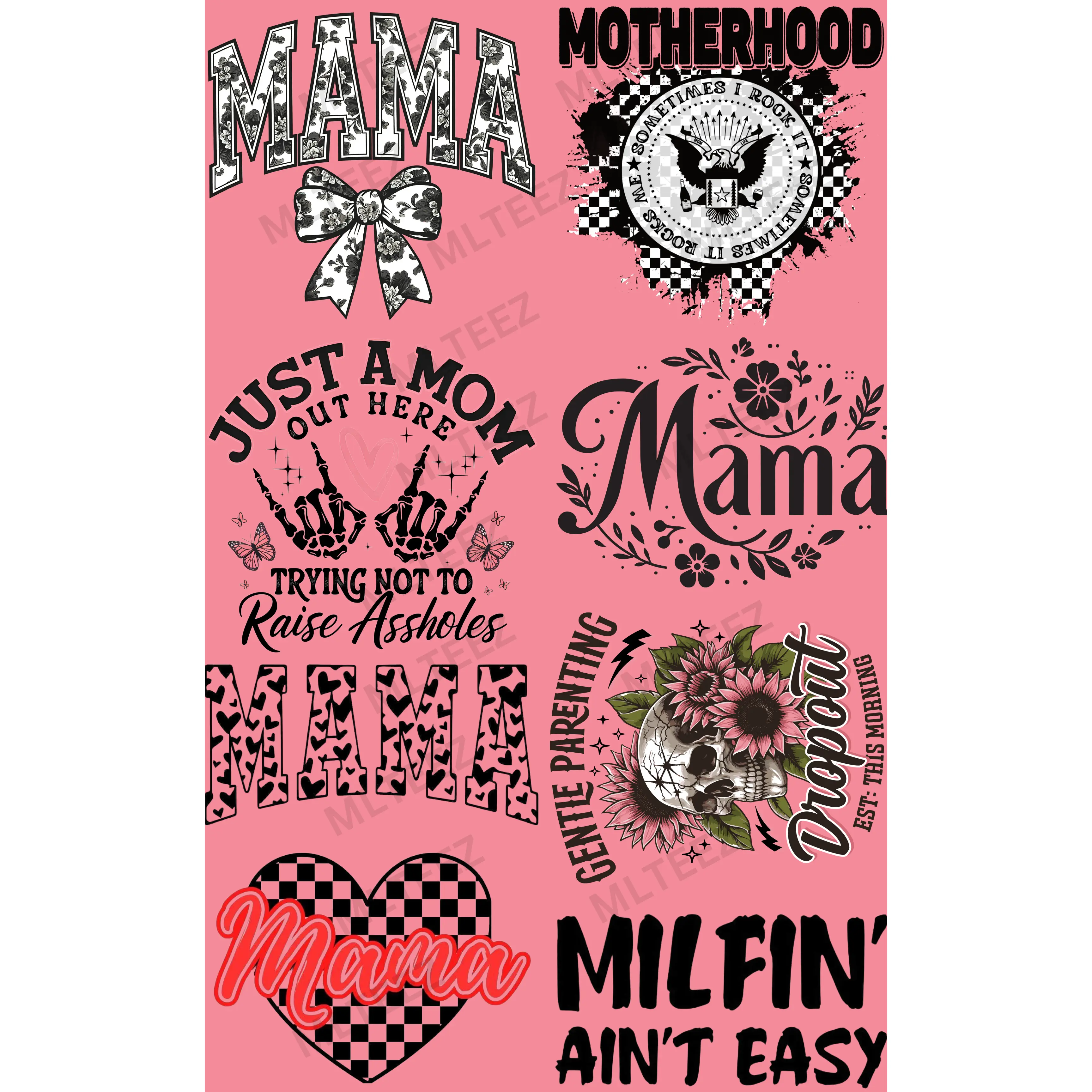 MAMA (2) PREMADE GANGSHEET  - 22X36 DTF TRANSFERS - DIRECT TO FILM