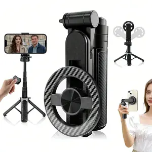 Four-In-One Magnetic Selfie Stick, 360° Rotating Bluetooth-compatible Phone Holder, Vlog Travel Digital Accessories, Wireless Tripod Stabilizer