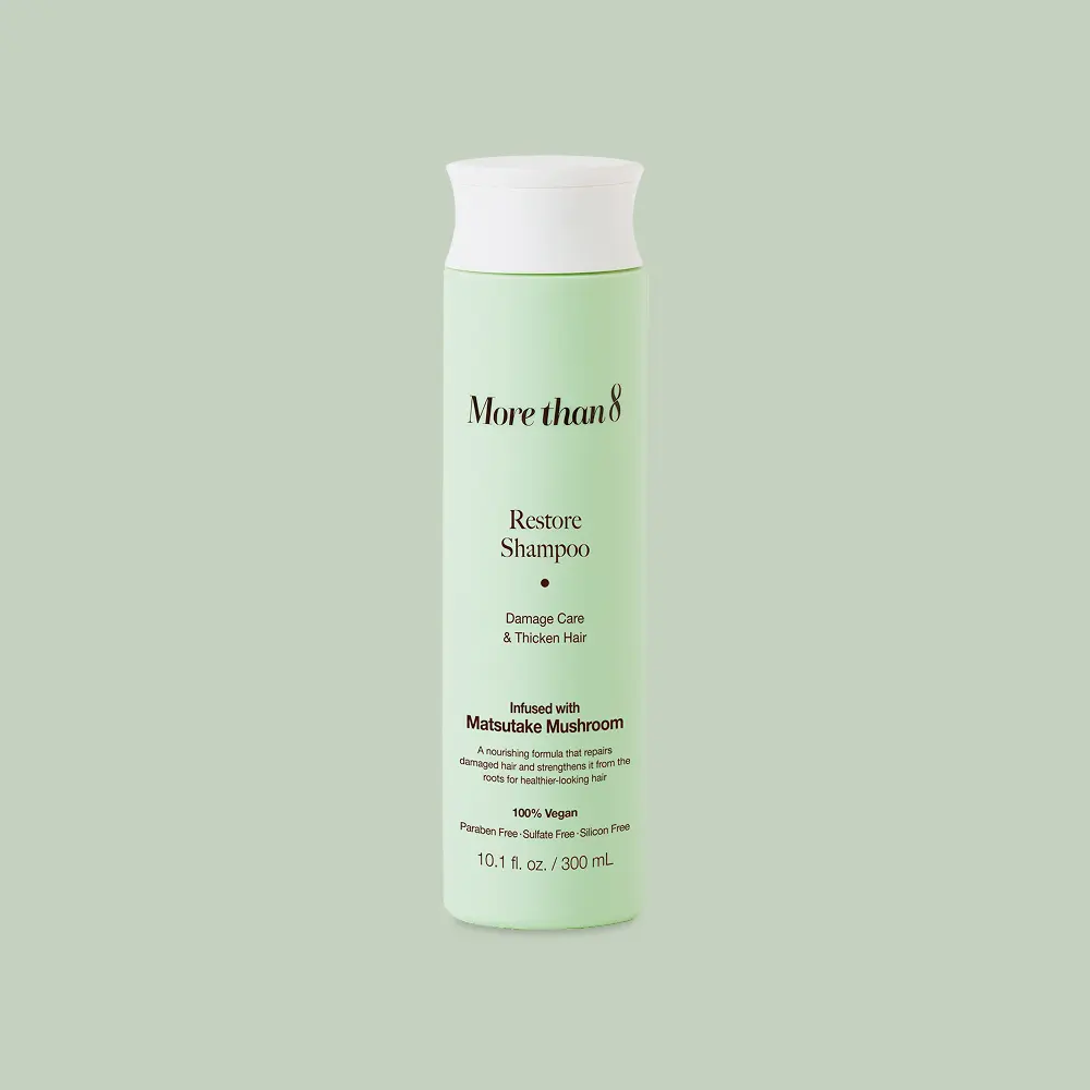 Morethan8 Restore Shampoo – Nourishing & Strengthening Hair Cleanser | Vegan, Sulfate-Free Formula | 10.1 fl oz