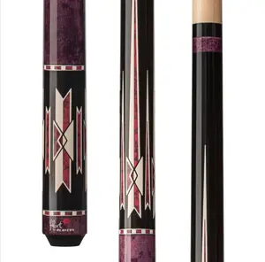 Wrapless Black and Pink Billiards Cue - 15 in Length, Leather Tip, with Lifetime Guarantee
