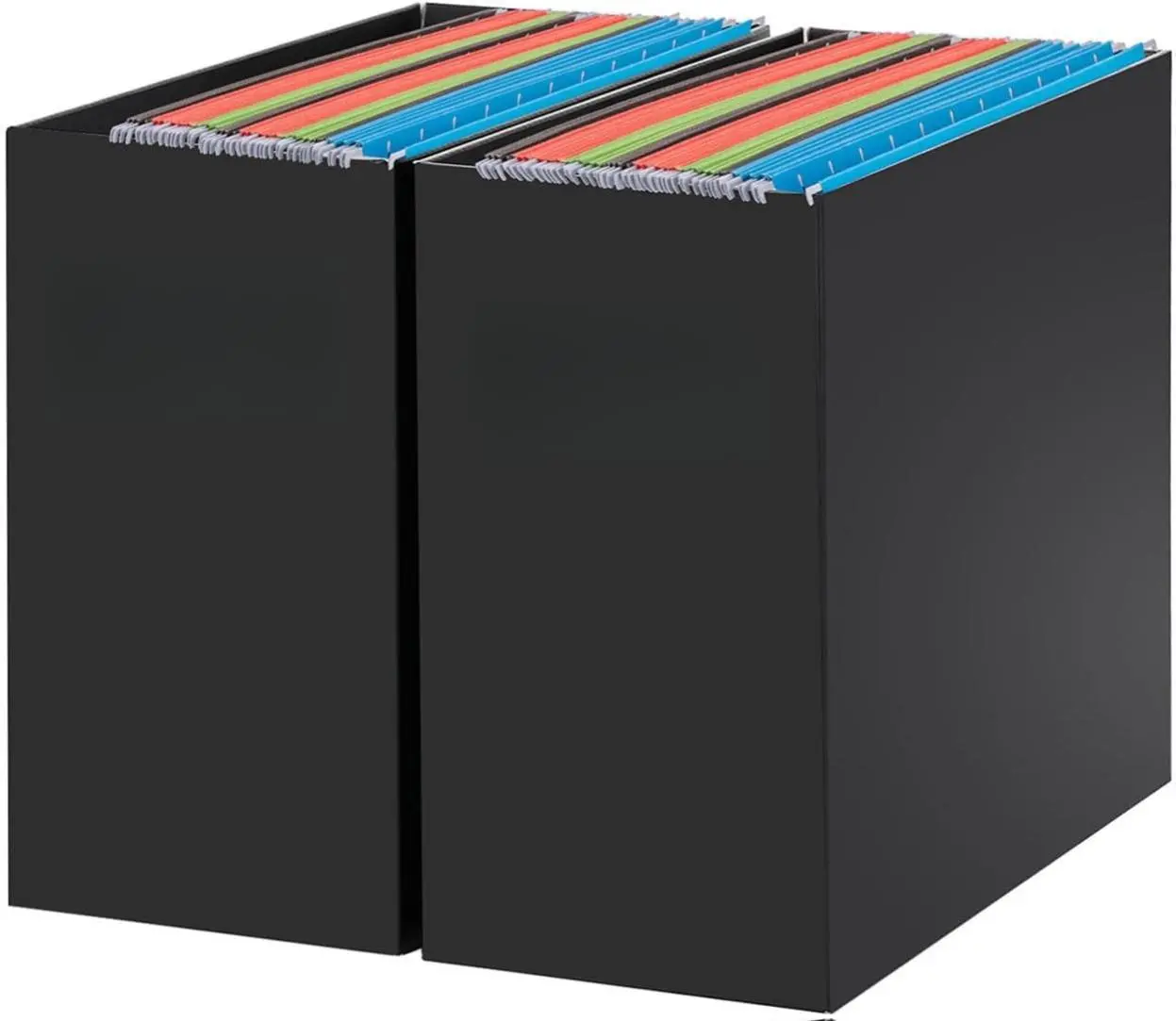 Letter-Size Collapsible Cardboard File Organizer Box – Portable File Folder Holder with Metal Handle