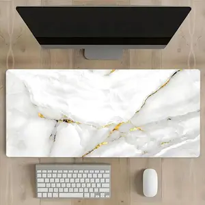 Marble Pattern Extended Mouse Pad, Rectangle Gaming Mouse Pad, Non-Slip Desk Keyboard Mat For Home Office, Desktop Accessory