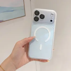 Skin-Friendly Matte Soft Case for Apple Phone, Magnetic 17pm, Full Lens Protection, Lightweight Anti-Drop Transparent, Fits iPhone 17 16 15 14 Pro Max Accessories
