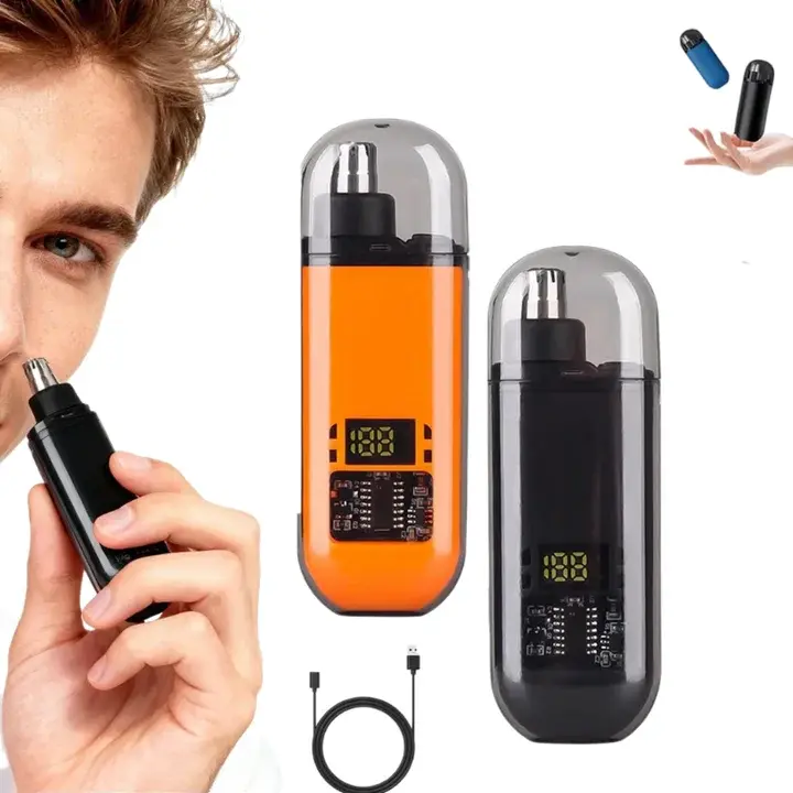 2026 Professional Ear and Nose Hair Trimmer for Men Women USB Rechargeable Painless Eyebrow Facial Hair Shaver with LED Display IPX7 Waterproof Dual Edge Blades Safe Distance Trimming Compact Portable Easy Cleaning
