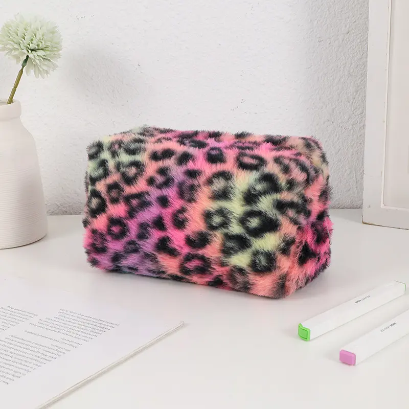 Leopard Print Large-Capacity Makeup Bag, Cosmetics Bag, Makeup Organizer Pouch, Portable Touch-Up,Travel Toiletry Bag, Pencil Case & Stationery Organizer for Students, Ideal Gift for Christmas, Friend's Birthday, Cosmetic Pouch